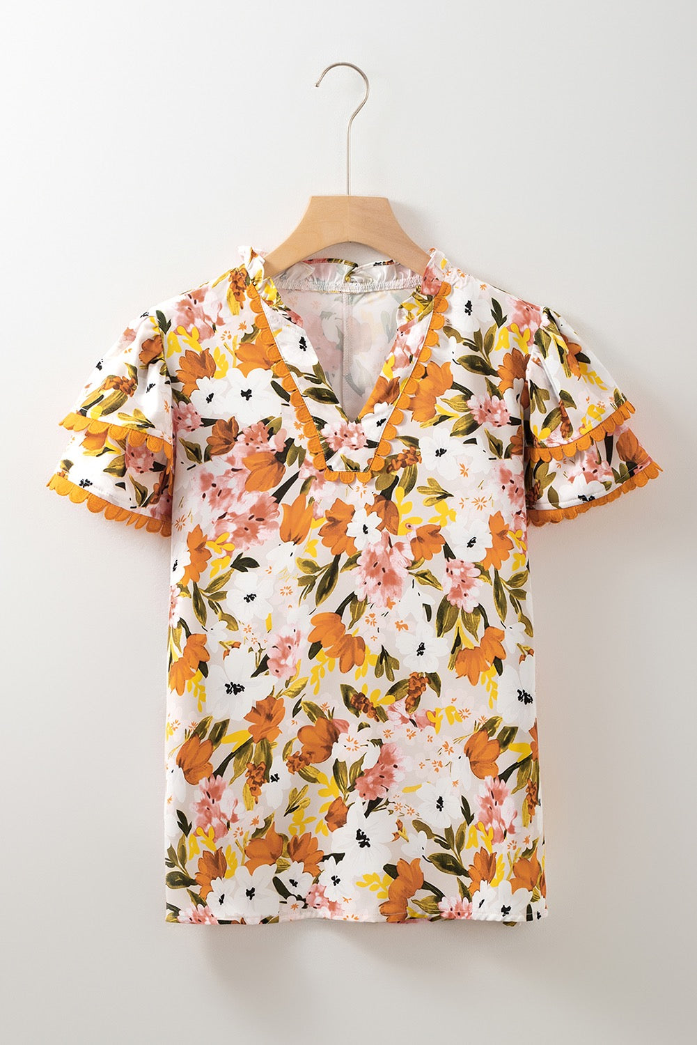 Orange Floral Blouse LT