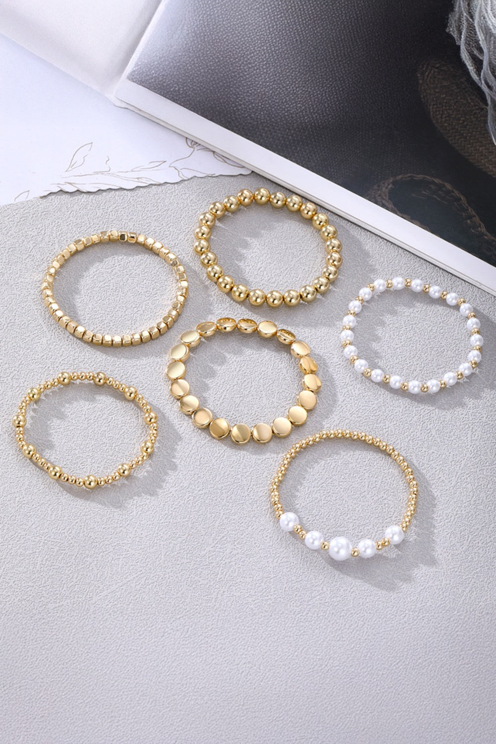 Gold Pearl Layered Bracelets December.