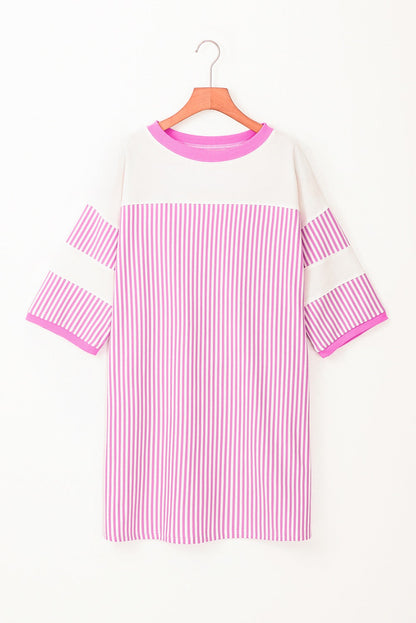 Purple Striped Patchwork Dress RTS