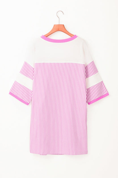 Purple Striped Patchwork Dress RTS