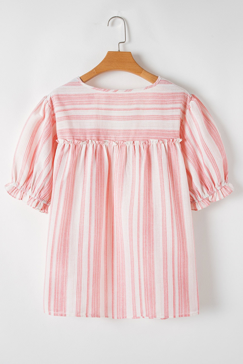 Pink Striped Plus Size Blouse LT