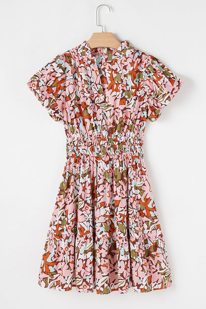 Pink and Orange Floral Dress RTS