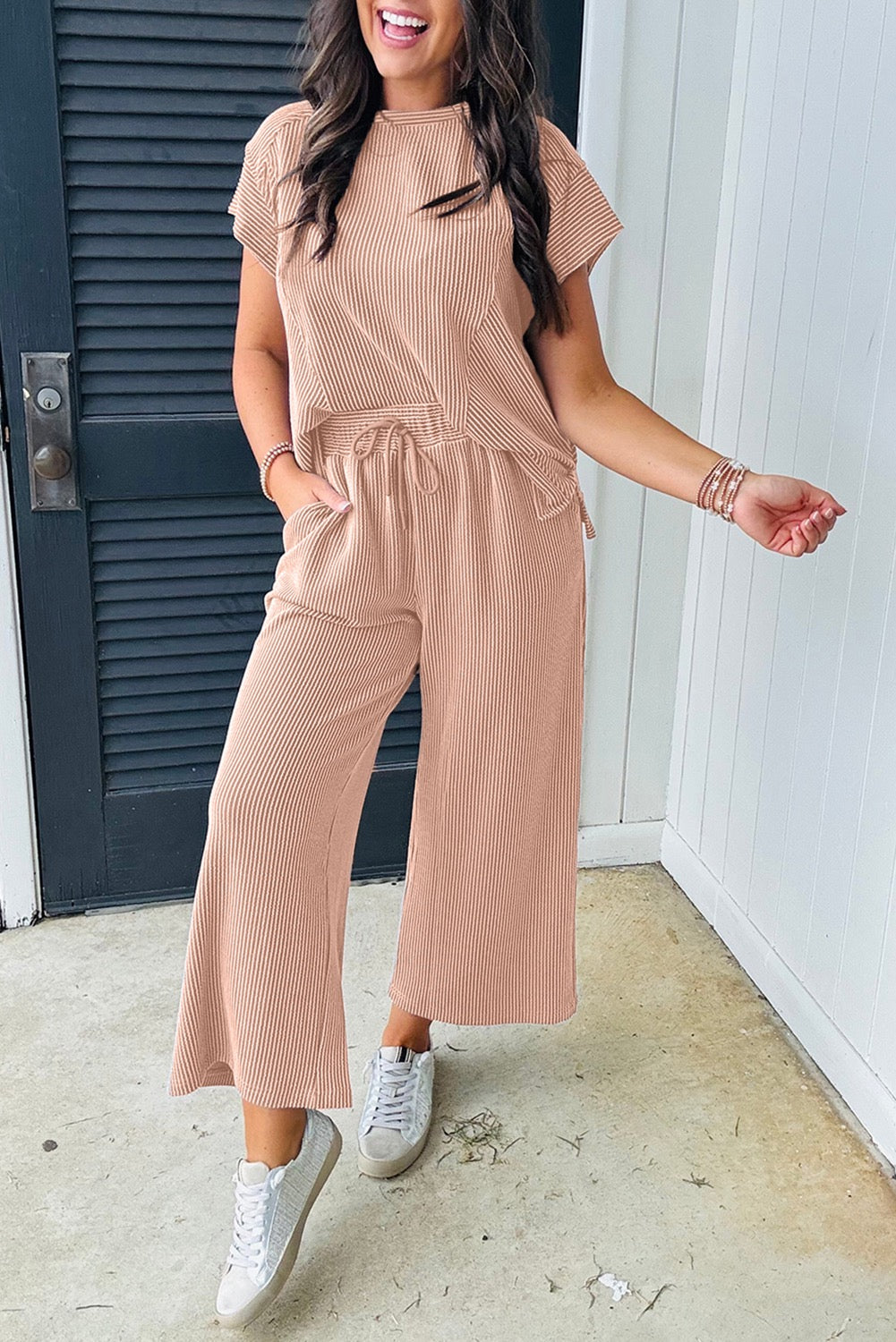 Tan Corded Pants Set RTS