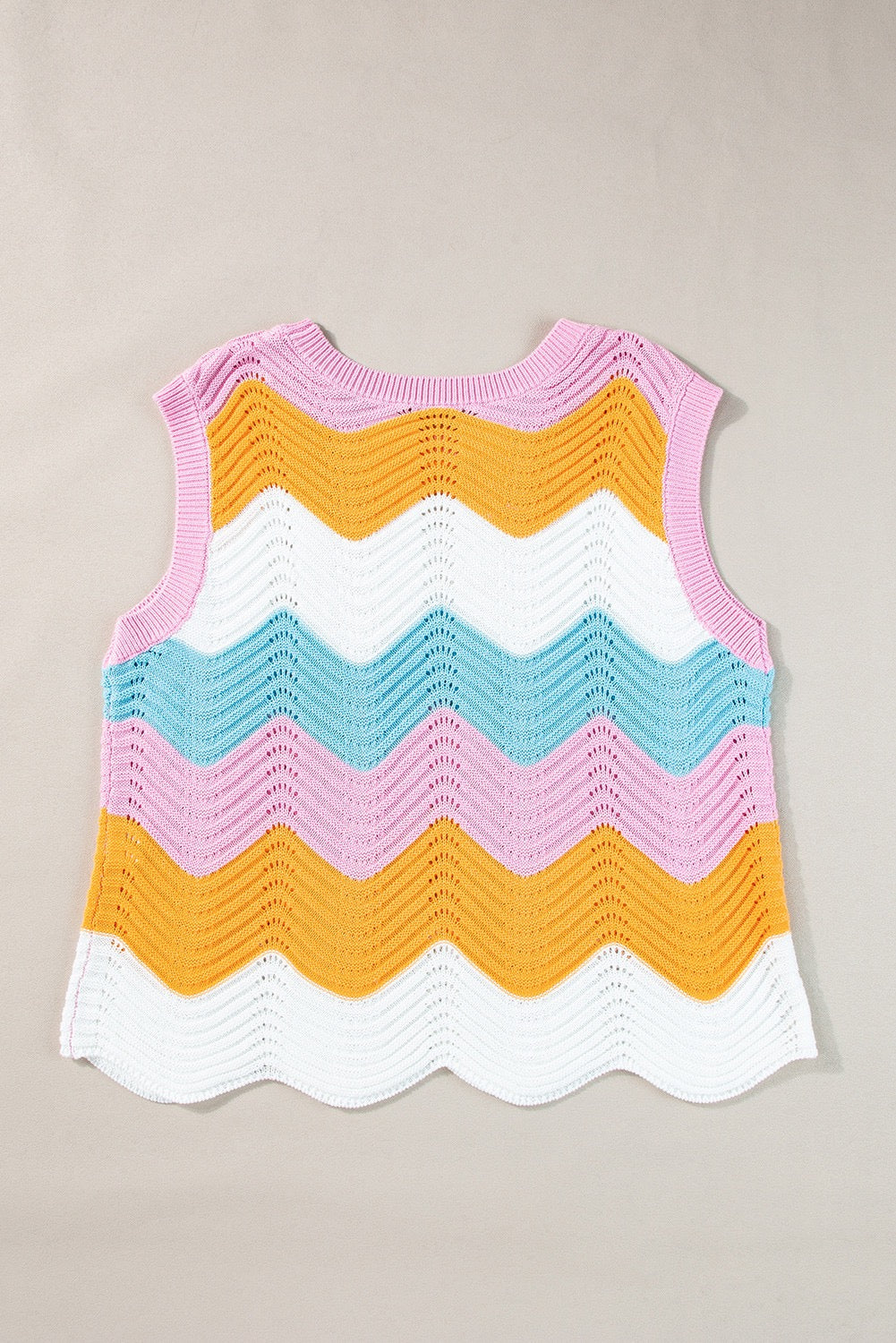 Wavy Stripes Knit Vest LT