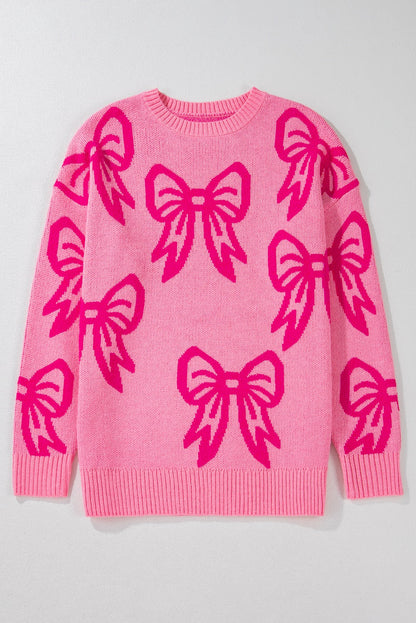 Pink Bow Pattern Sweater RTS