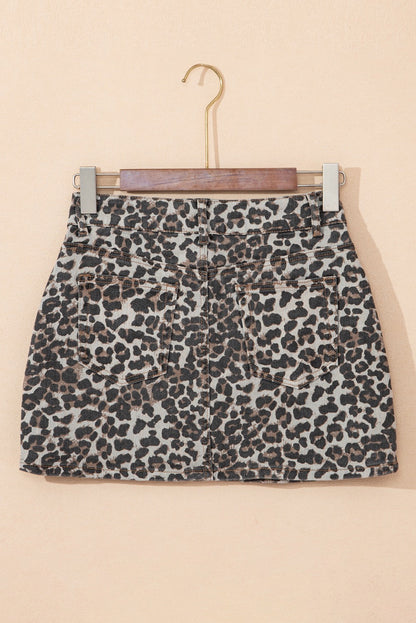 Leopard Denim Skirt LT