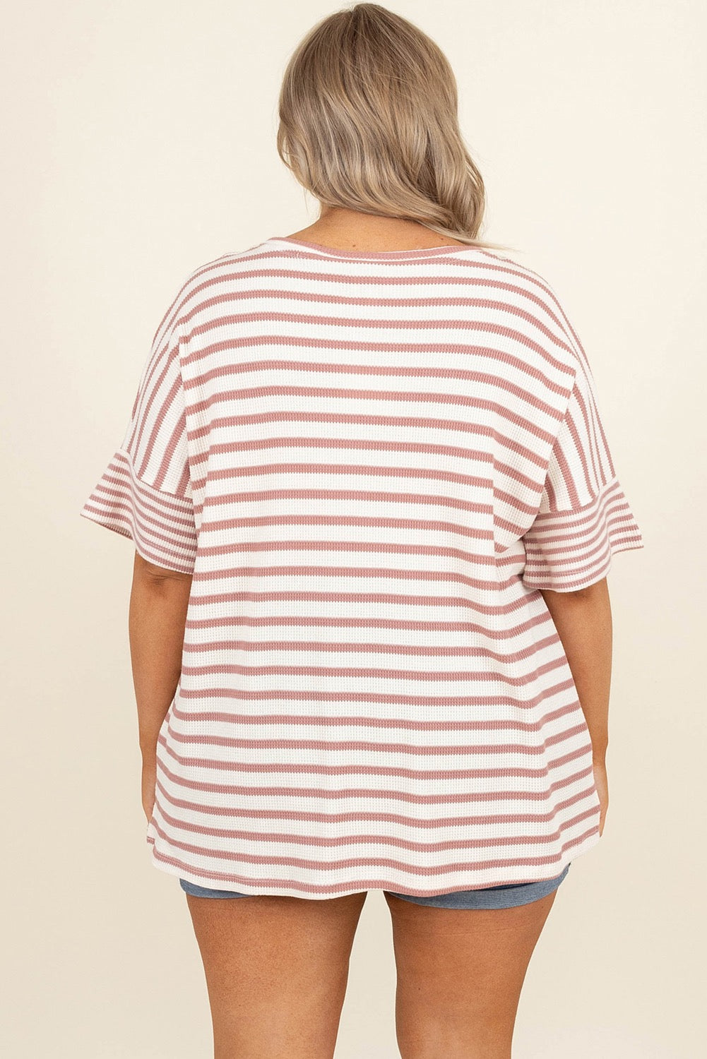 Pink Striped Plus Size T Shirt March.