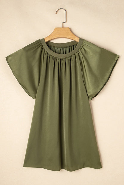 Green Satin Blouse LT