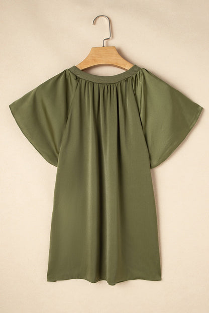 Green Satin Blouse LT