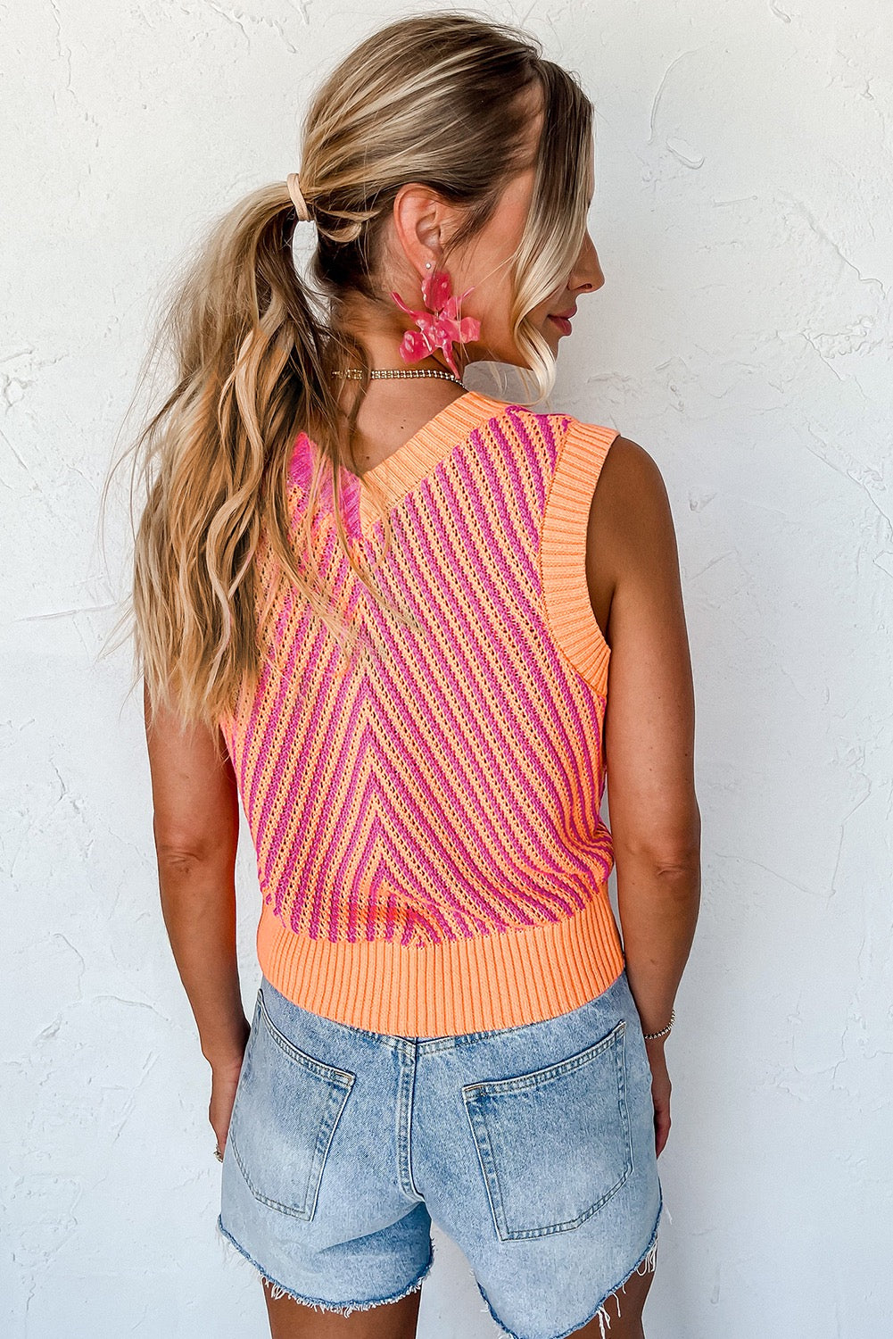 Orange and Pink Chevron Sweater Vest March.