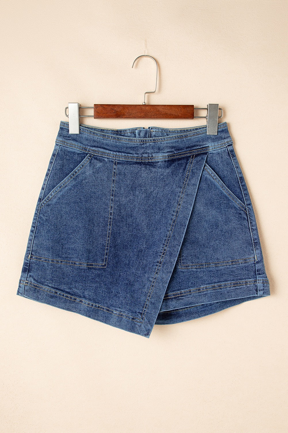 Faux Wrap Denim Skort March.