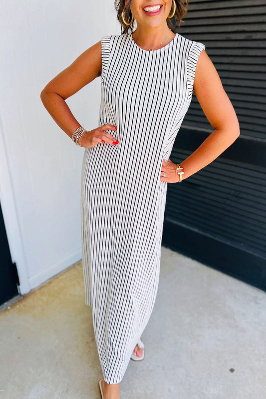 Striped Vest Shift Maxi Dress March.