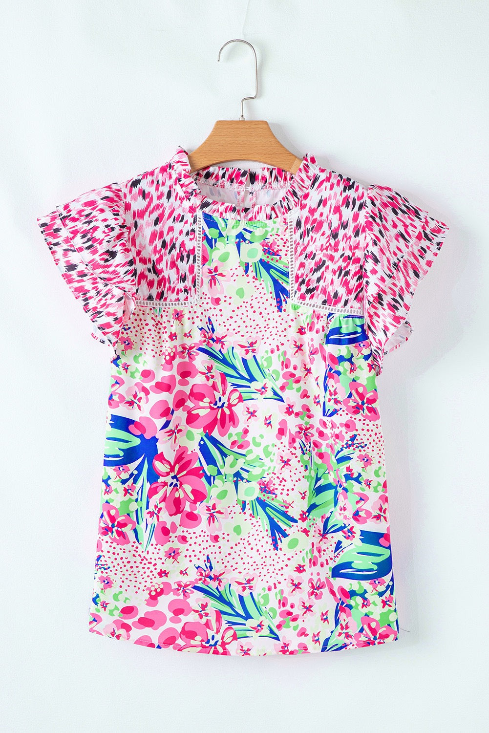 Pink Abstract Floral Blouse March.