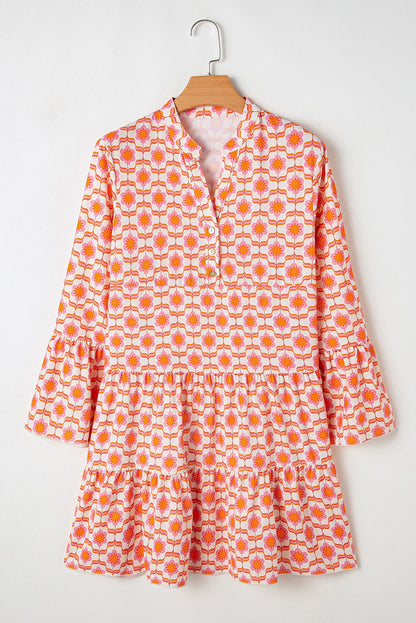 Orange Flowers Mini Dress RTS