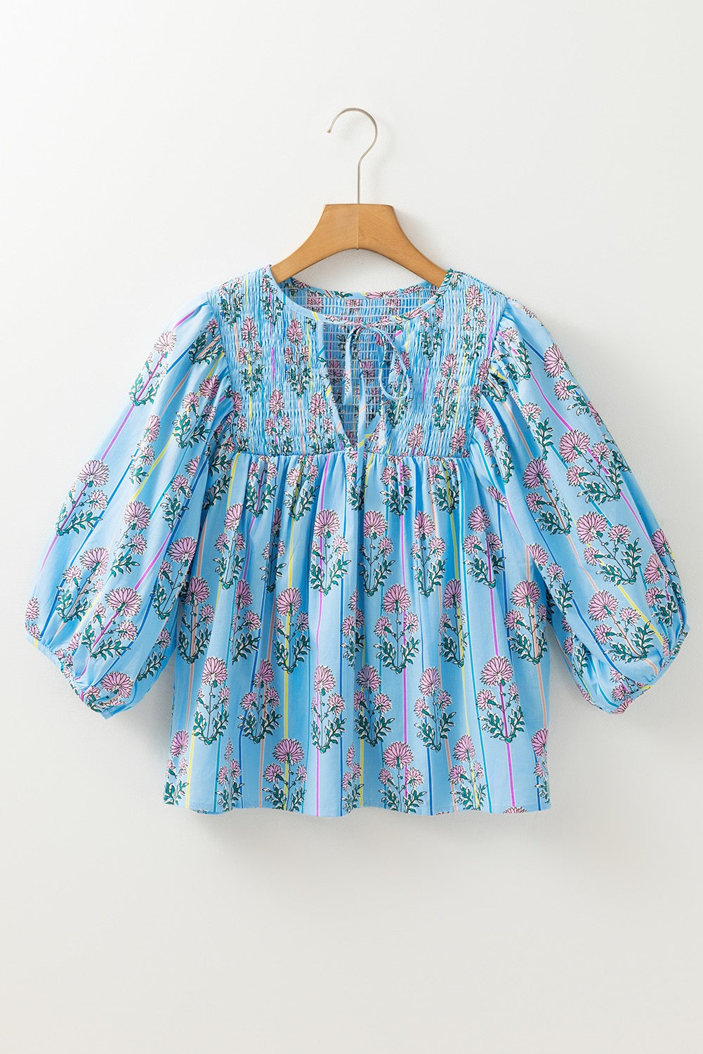 Sky Blue Floral Blouse March.