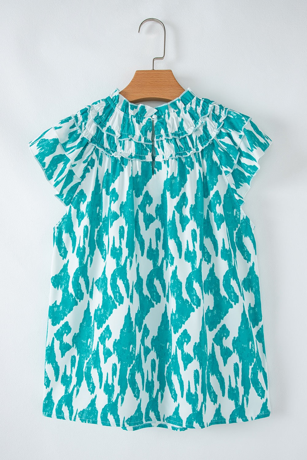 Teal Watercolor Blouse LT