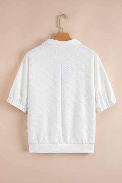 Striped Zip Collar Blouse RTS