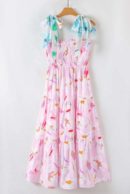 Pink Floral Tiered Maxi LT