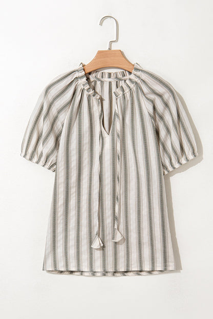 Grey Striped Blouse LT