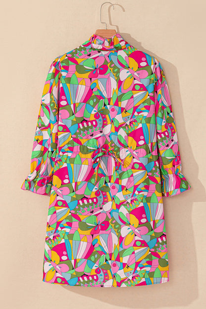 Abstract Button Up Dress RTS