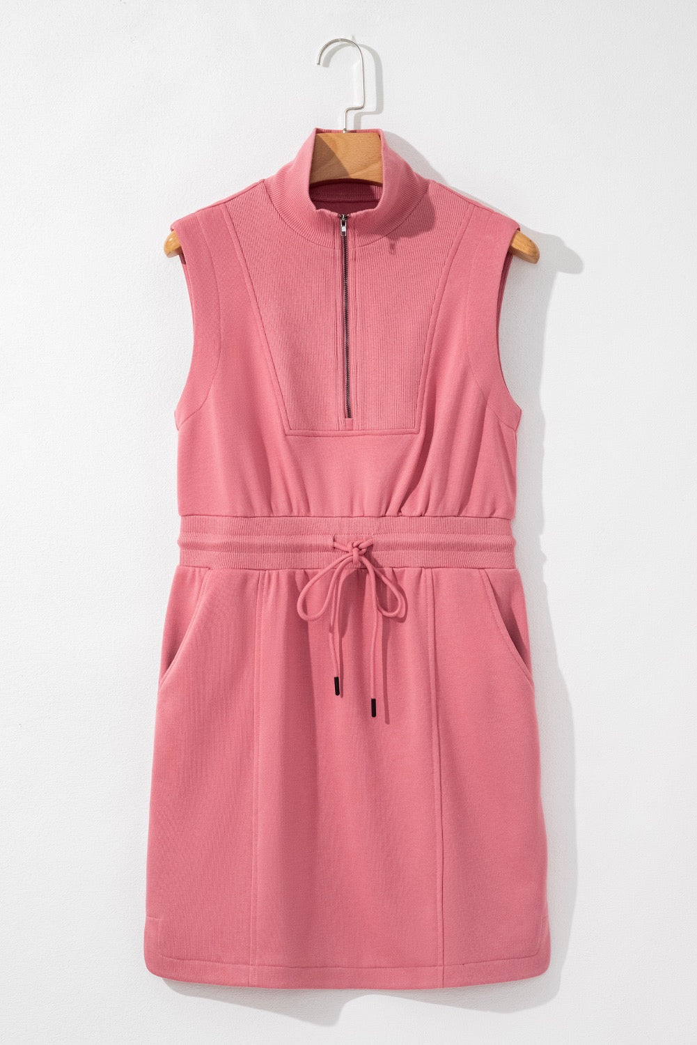 Pink Zip Collared Athletic Dress LT