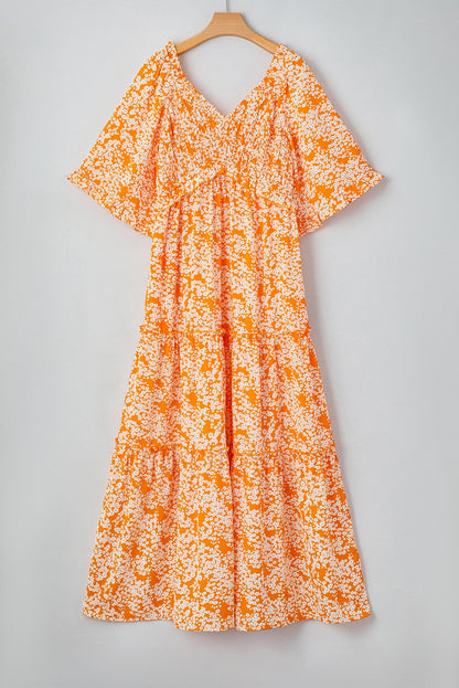 Orange Floral Maxi Dress RTS