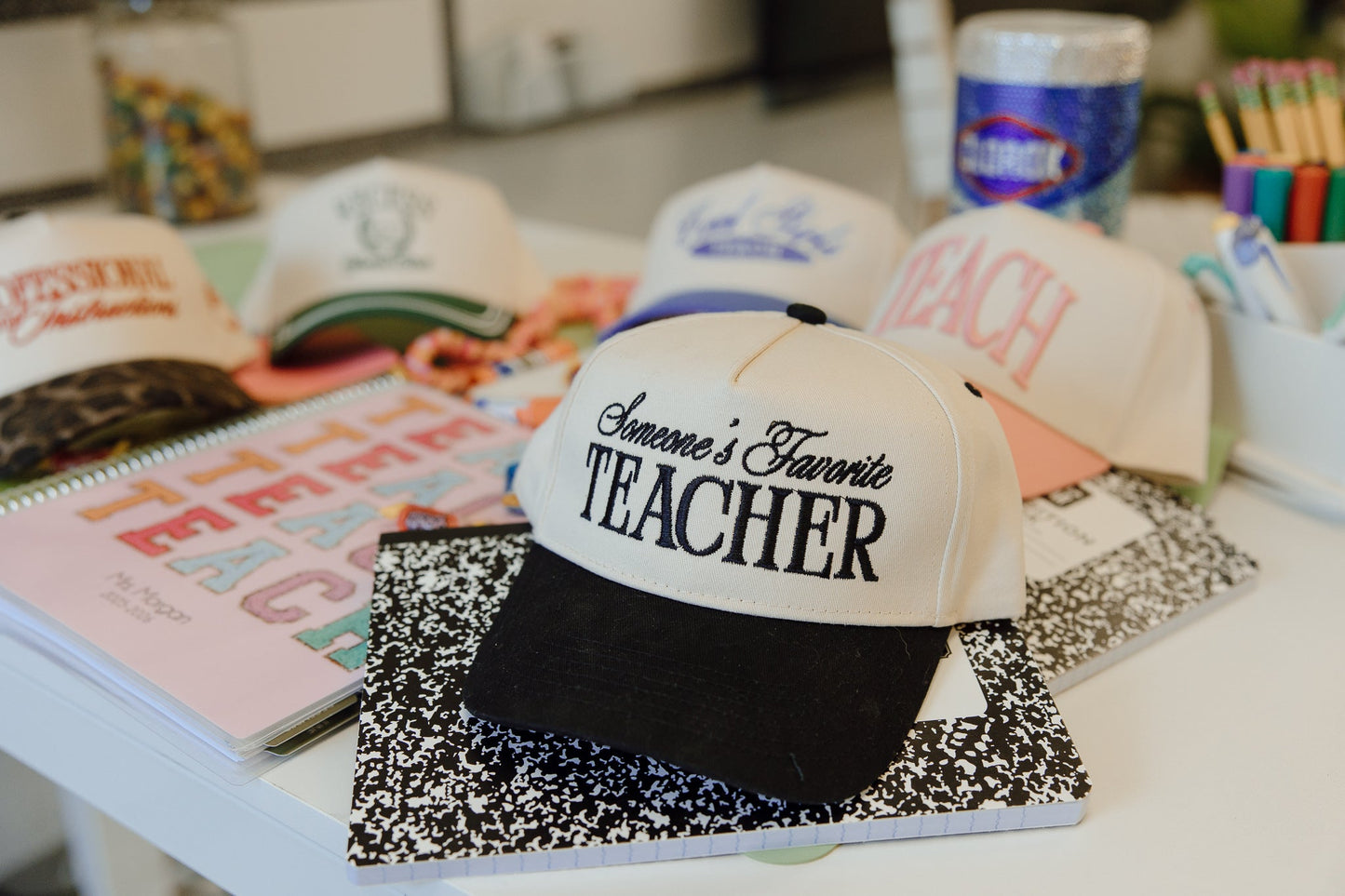 Someone's Favorite Teacher - Black Vintage Trucker Hat