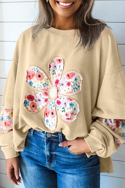 Floral Applique Baggy Top *TWO COLORS*  October.