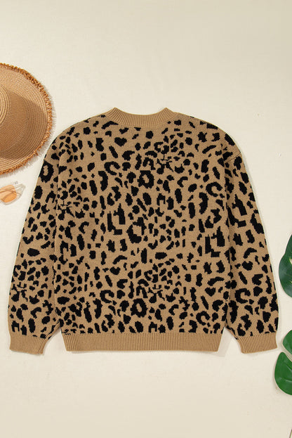 Leopard Drop Shoulder Sweater LT