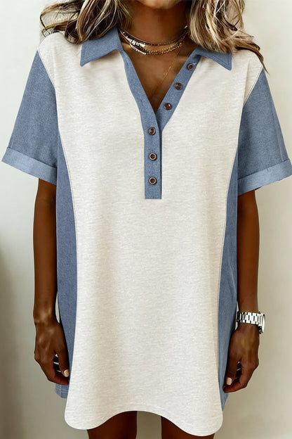 Light Grey Denim Tunic Dress LT