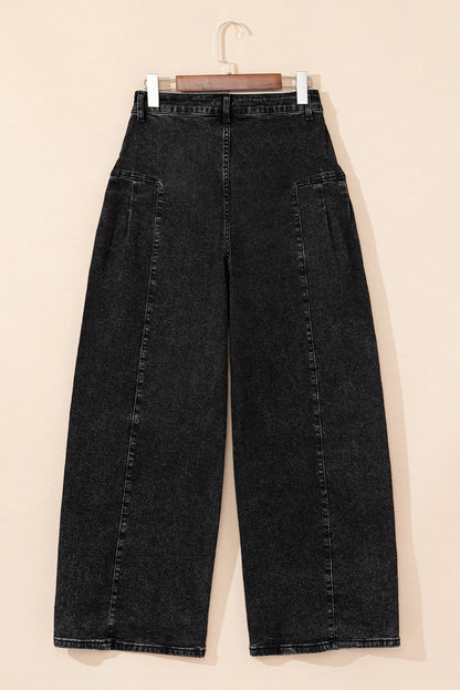 Mineral Wash Pleated Jeans LT
