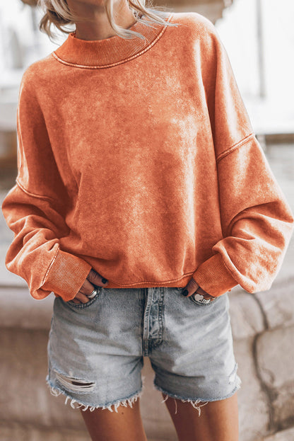 Orange Drop Shoulder Sweatshirt LT