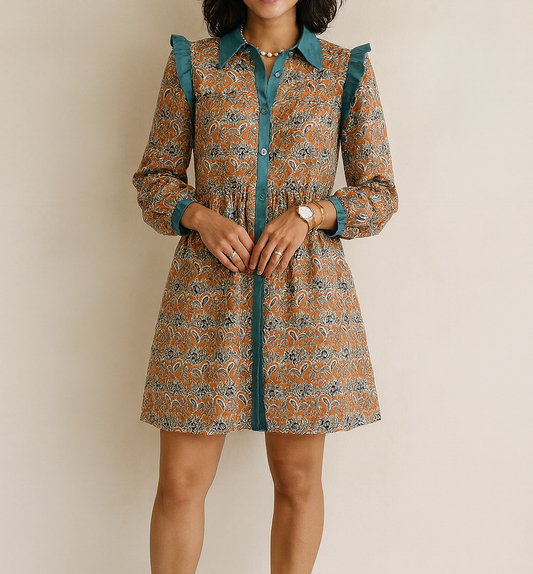 Orange Floral Mini Dress December.