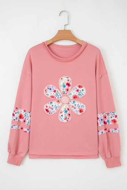 Floral Applique Baggy Top *TWO COLORS*  October.