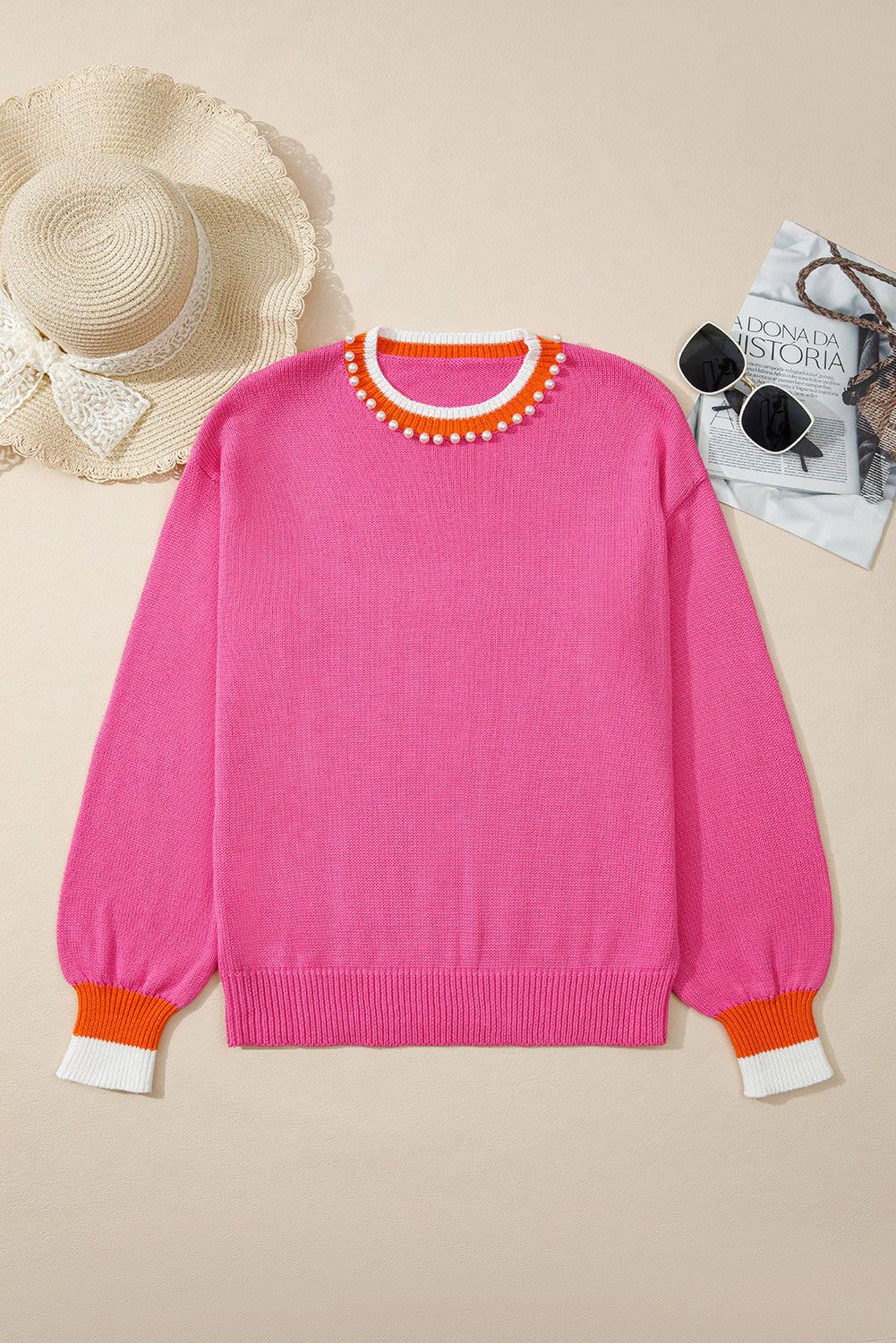Pearl Detail Knit Sweater LT