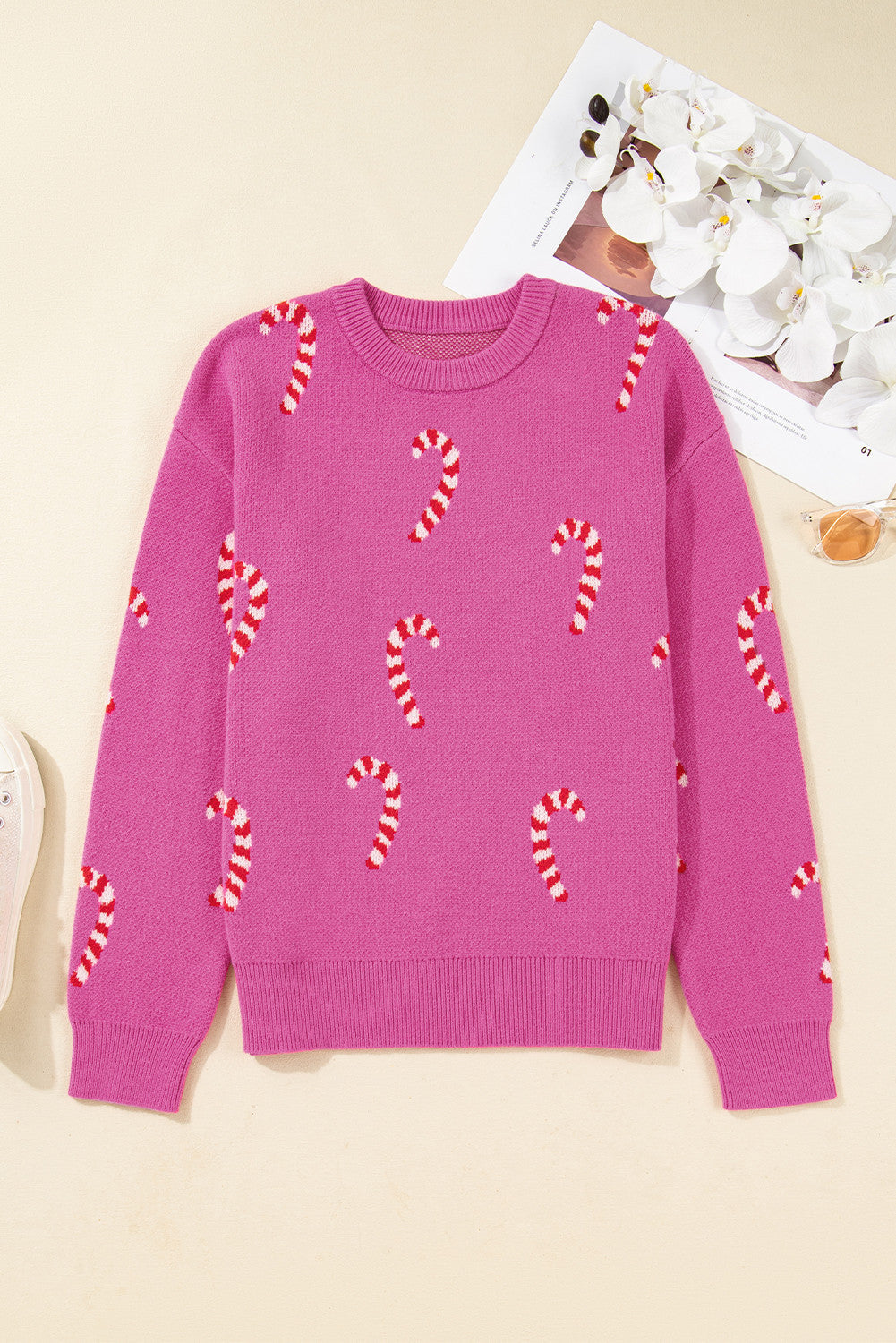 Pink Candy Cane Sweater October.