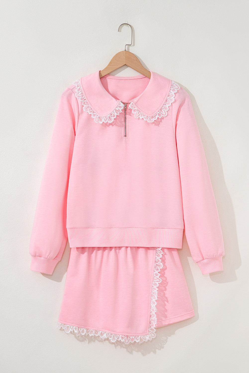 Pink Lace Sweatshirt Set LT