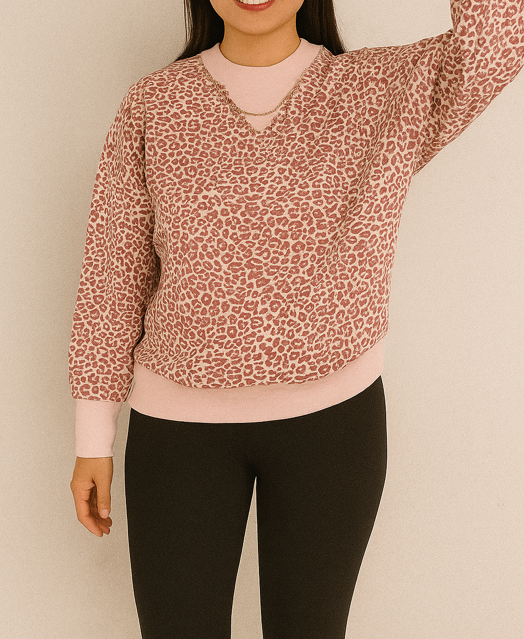 Pink Leopard Sweatshirt October.