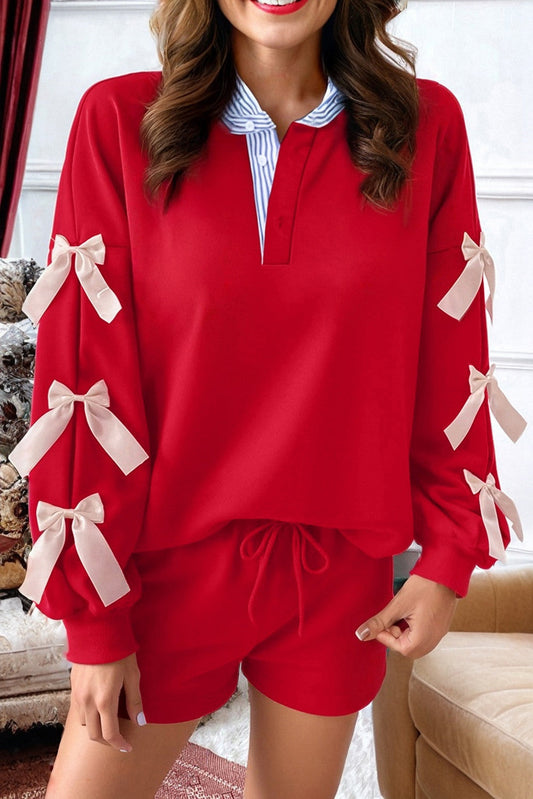Red Satin Bow Set October.