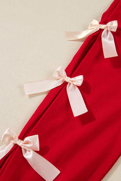 Red Satin Bow Set October.