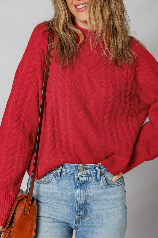 Red Cable Knit Sweater September.