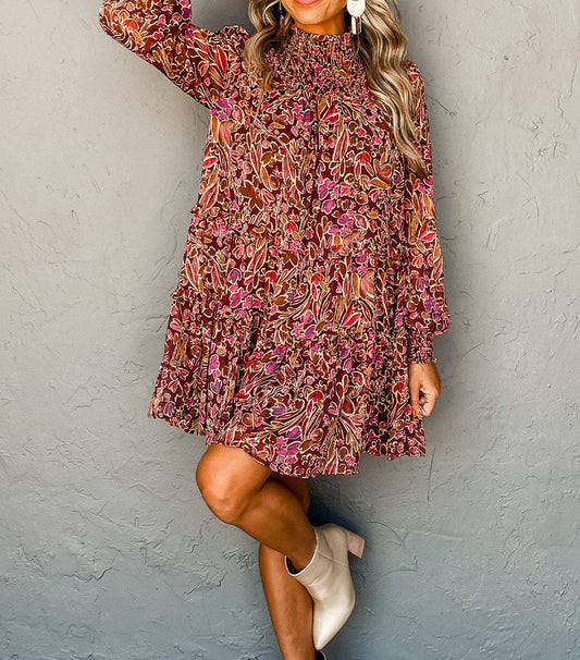 Red Floral Mini Dress LT