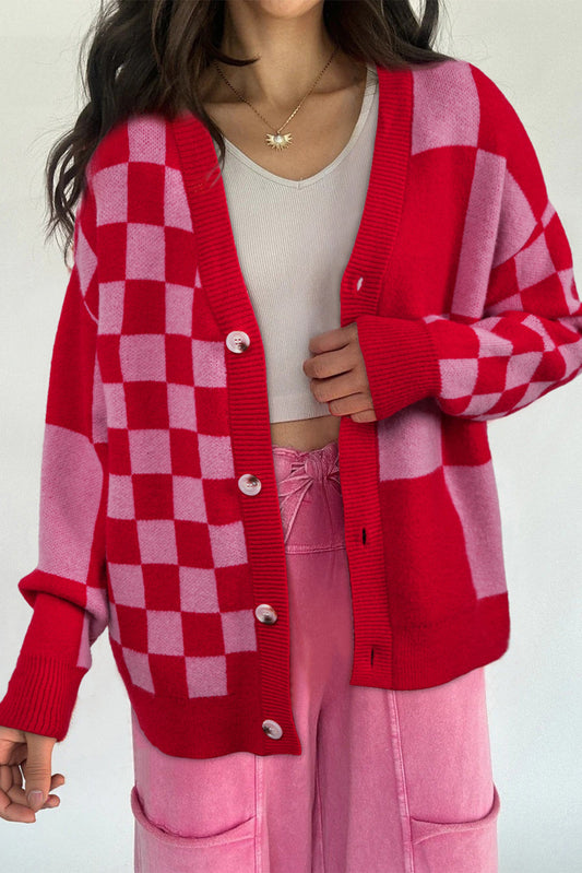 Red Mixed Cardigan LT