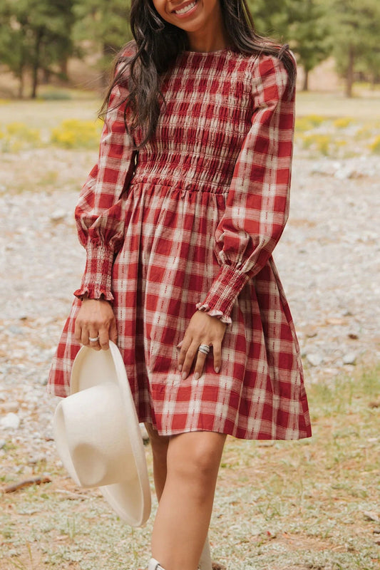 Red Plaid Mini Dress December.