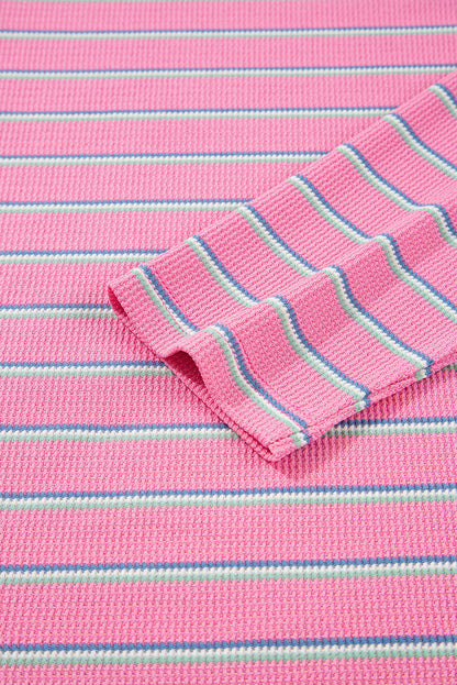 Rose Stripe Textured Top LT