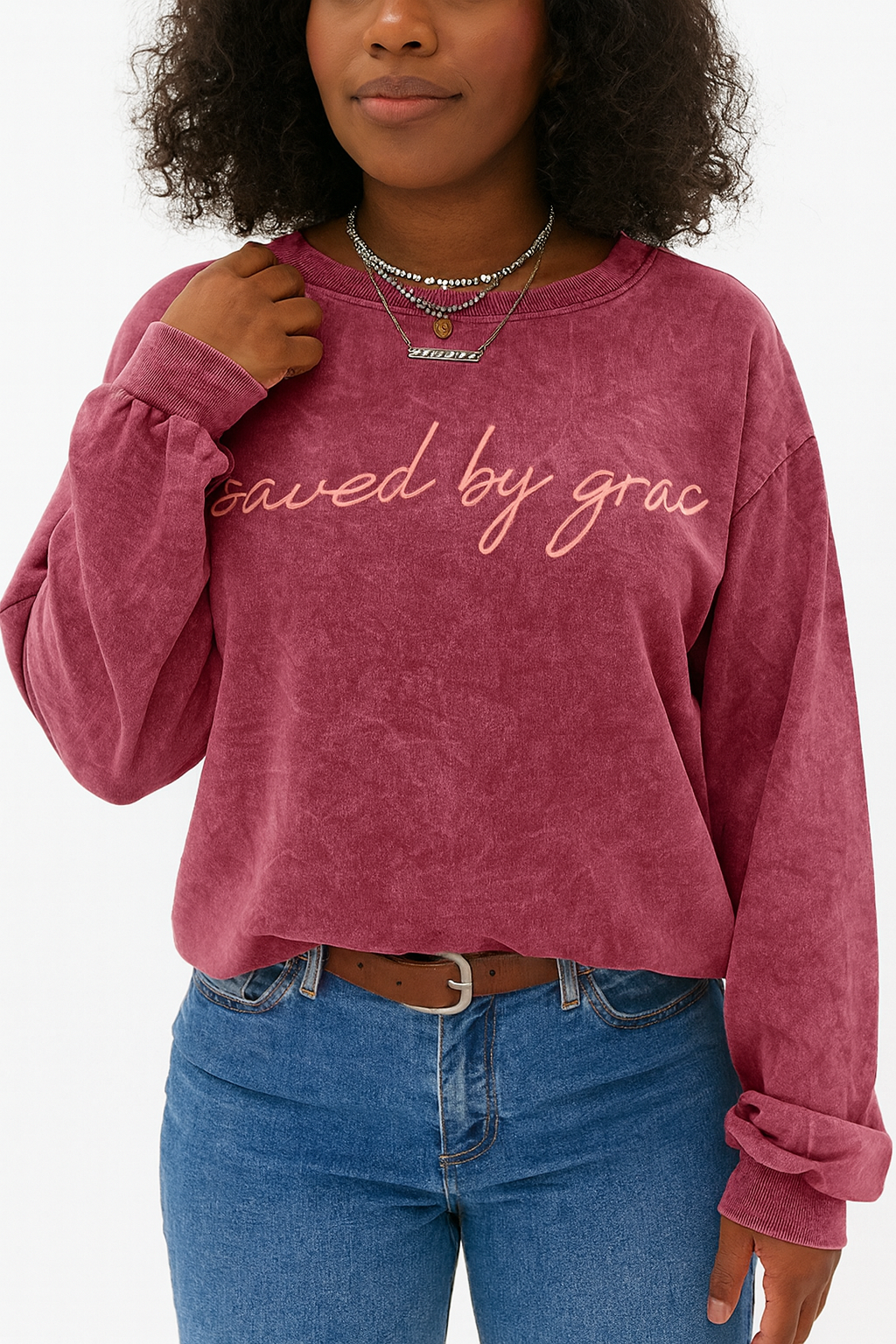 Saved by Grace Embroidery Sweatshirt *multiple colors* RTS