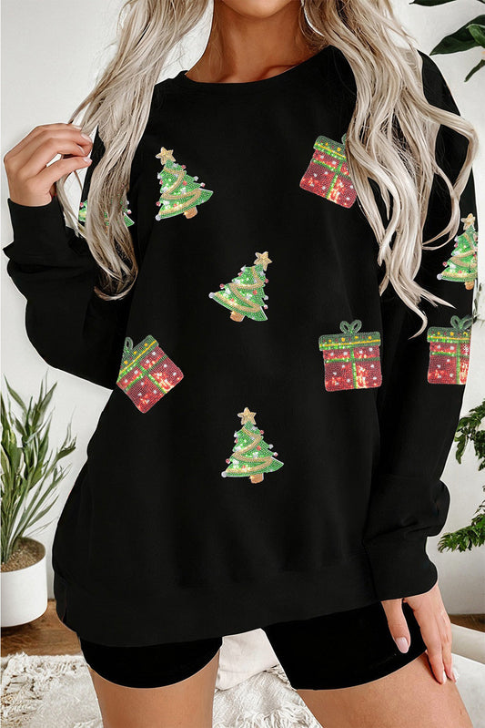 Sequin Christmas Tree Gift Top RTS
