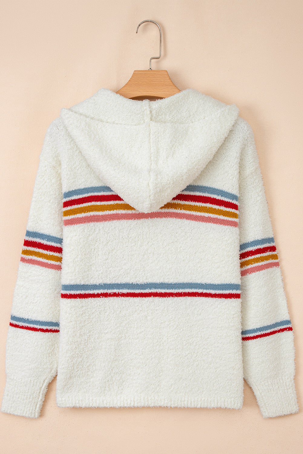 Stripe Hooded Popcorn Sweater LT