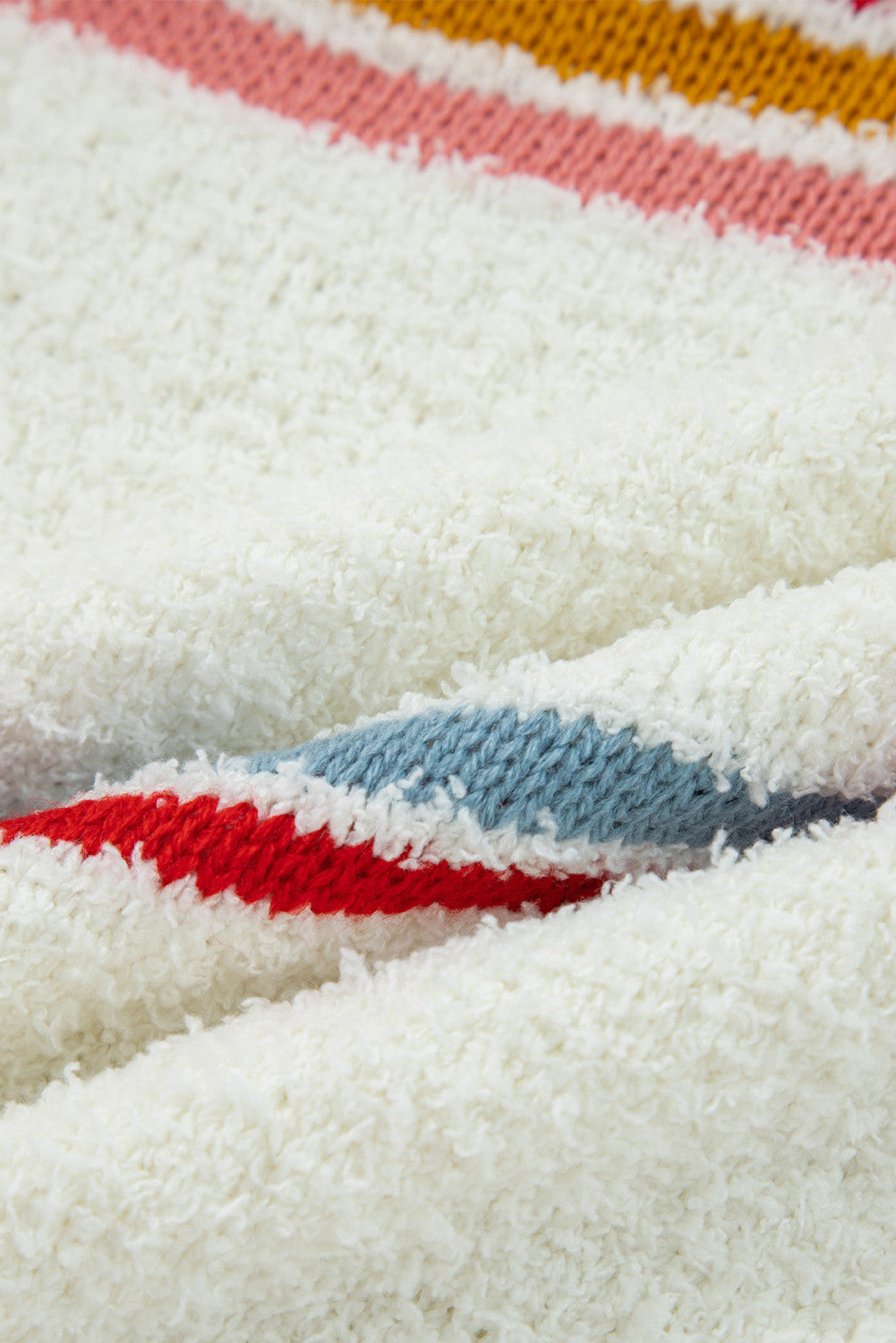 Stripe Hooded Popcorn Sweater LT