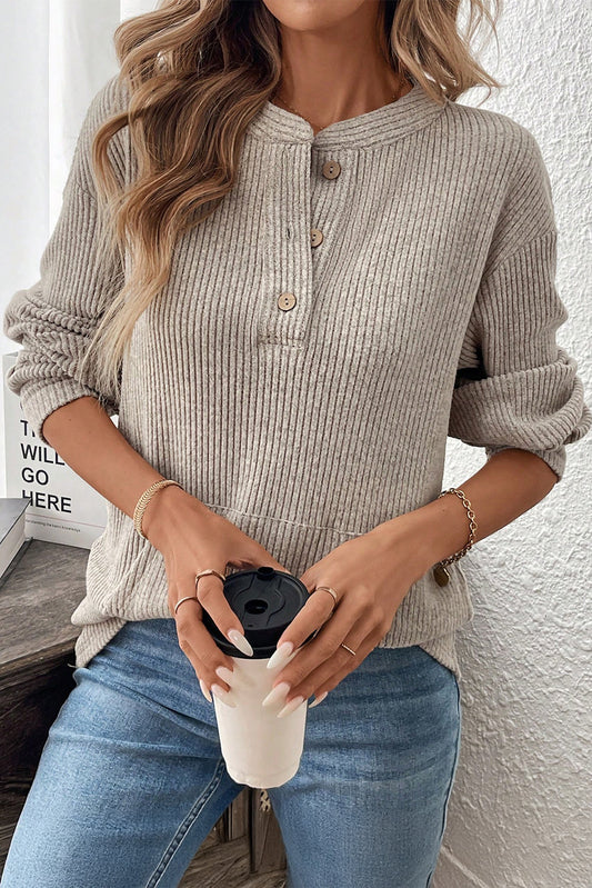 Henley Knit Top RTS